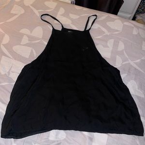 Black satin tank top